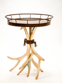 AS-697B-Antler Accent Table with metal top