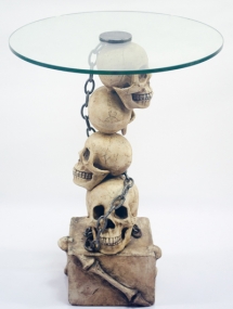 AS-729_Antique Archeological Skull side Table