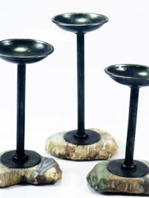 GC-168_Candleholder with Gemstone Base