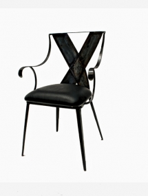 IND-08X_Industrial X Arm Chair with Rivets