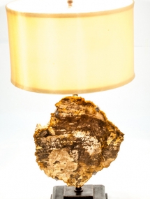 L-1121 Sliced Petrified Wood Table Lamp