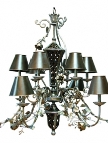 L-833_New Cabbage Rose 12 lights Chandelier