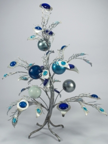 MT-979 Wintry Mix Holiday Tree - Peacock inspired