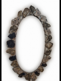 PW-069_Large Petrified Wood Oval Mirror 