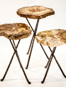 PW-126_Petrified Wood Drink Table