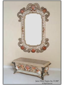 SHC-02B_New Sea Shell Scrolled Mirror