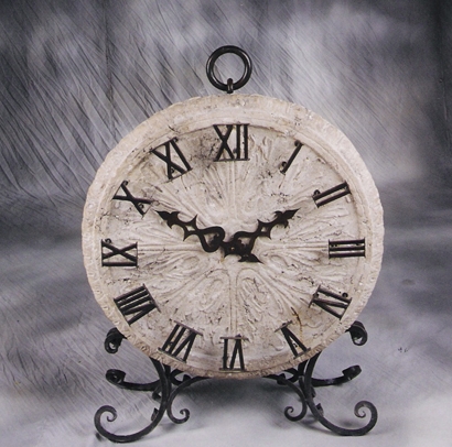 AS-100_Antique Stone clock on stand with Mechanism