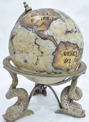 AS-295S Antique Stone Dolphine Globe Small