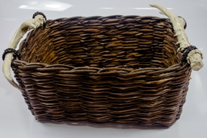 CFB-08_Coco Palm Rectangular Basket with Antler Handle