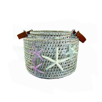 CTY-091_ Rattan Planter with Starfish