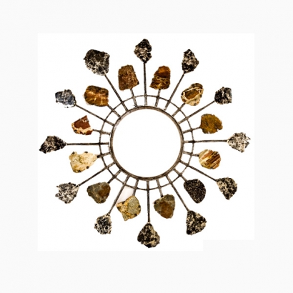 GC-149_Brecciated Onyx and Gemstone Sunburst Mirror