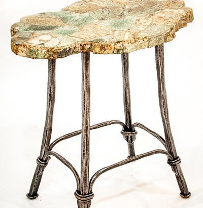 GC-156_Smoking Table with Malachite Inlayed Top