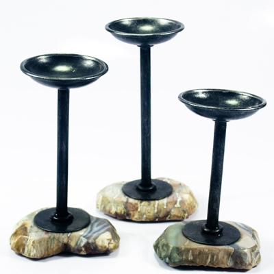 GC-168_Candleholder with Gemstone Base