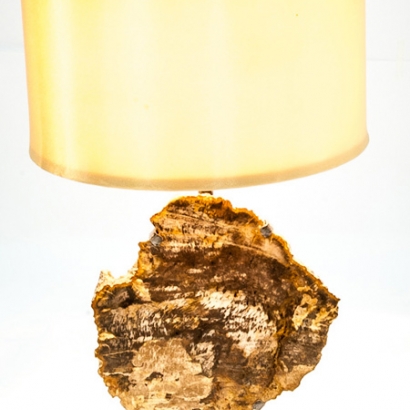 L-1121 Sliced Petrified Wood Table Lamp