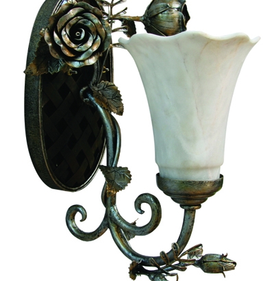 L-774_New Cabbage Rose Single Light Wall Sconce