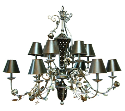 L-833_New Cabbage Rose 12 lights Chandelier