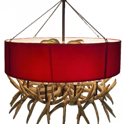 L-940B_Antler Shaded Chandelier