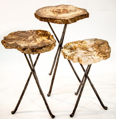 PW-126_Petrified Wood Drink Table