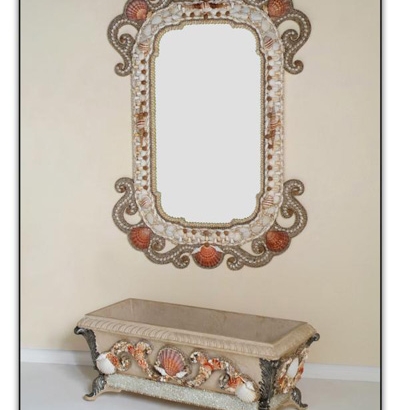 SHC-02B_New Sea Shell Scrolled Mirror