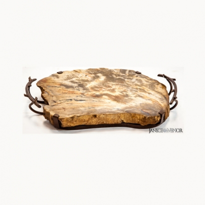 PW-103_Petrified Wood Cheese Server 